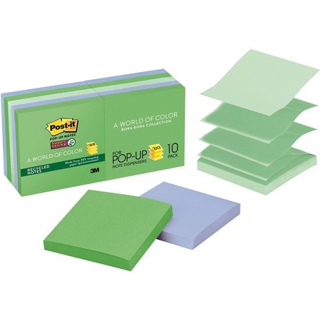 POST-IT Notes, Popup, Rcycld, 3X3, 10Pk MMMR33010SST